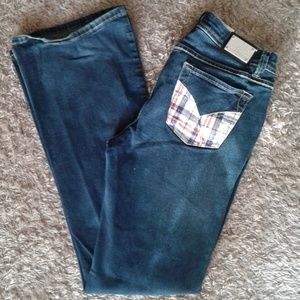BABY PHAT Jeans, 11, Plaid Pockets, 32L, Bootcut